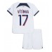 Tanie Strój piłkarski Paris Saint-Germain Vitinha Ferreira #17 Koszulka Wyjazdowej dla dziecięce 2023-24 Krótkie Rękawy (+ szorty)